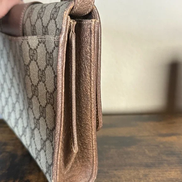 Authentic Vintage Gucci Brown GG Canvas Shoulder Bag Crossbody - Picture 3 of 14